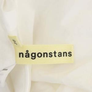 nagonstans コットンリネンバルーンスリーブチュニック ブラウス 長袖 プルオーバー リネン混 36 オフホワイト