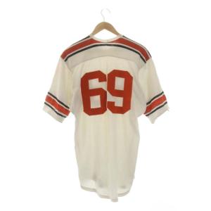 McGREGOR × edw.j.rose USA製 フットボールシャツ Tシャツ カットソー 七分袖 チュニック 42 ライトベージュ 黒