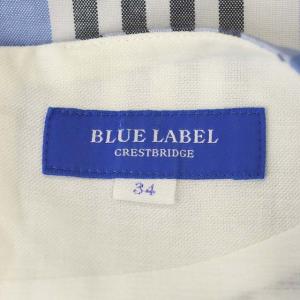 BLUE LABEL CRESTBRIDGE ワンピース ノースリーブ チェック ロング ミモレ 34 青 ブルー
