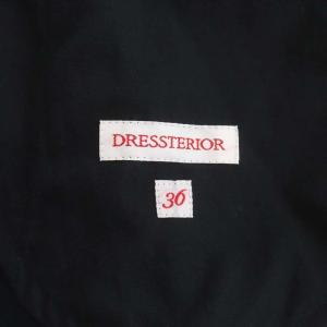 DRESSTERIOR タイプライターブザムシャツワンピース ロング 長袖 36 濃紺 ネイビー