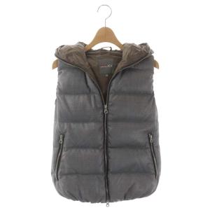 FEBEDUE ウール ダウンベスト アウター ジップアップ フード 38 グレー