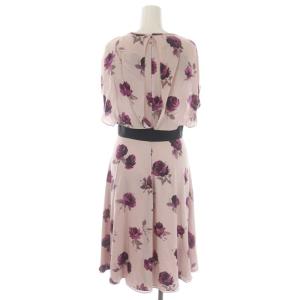 kate spade new york フラワープリント ワンピース ロング ミモレ丈 フレンチスリーブ オープンスリーブ 0 ピンク NJMU6930
