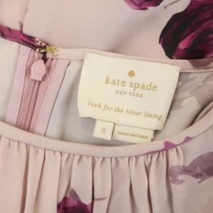 kate spade new york フラワープリント ワンピース ロング ミモレ丈 フレンチスリーブ オープンスリーブ 0 ピンク NJMU6930