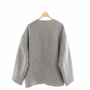 23区 21AW MANTECOリバー ショート コート アウター ノーカラー カラーレス 40 グレー