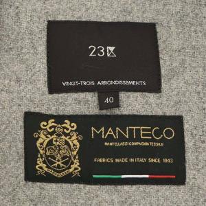 23区 21AW MANTECOリバー ショート コート アウター ノーカラー カラーレス 40 グレー