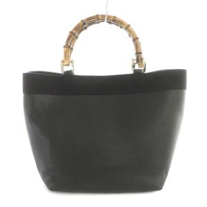 23区 22AW バンブーハンドル ハンドバッグ トートバッグ 黒 ブラック