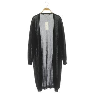 22SS シアー ロング カーディガン ニット 長袖 38 黒 ブラック
