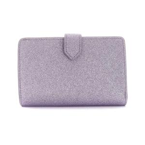 kate spade new york ティンセル グリッター ファブリック ボックス ミディアム コンパクト バイフォールド ウォレット 二つ折り財布 紫 パープル