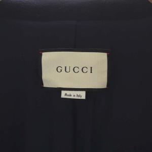 GUCCI 455739 チェスターコート ロング アウター ウール 40 ネイビー