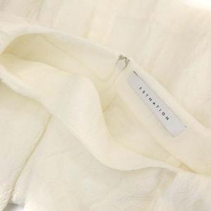 ESTNATION パフスリーブブラウス 七分袖 プルオーバー 総柄 36 オフホワイト