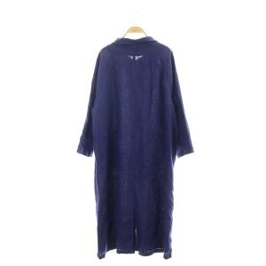fog linen work リネン ステンカラーコート スプリングコート 薄手 ロング 紺 ネイビー
