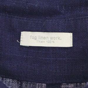 fog linen work リネン ステンカラーコート スプリングコート 薄手 ロング 紺 ネイビー