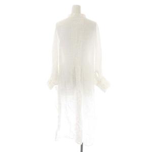 ADORE 21SS シアーリネンブラウス ロングシャツ チュニック ビックシルエット 長袖 38 白 ホワイト