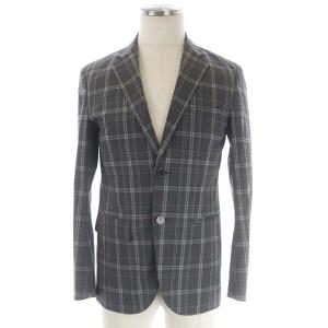 EDIFICE SOLOTEX チェック柄 2B セットアップ 上下 テーラードジャケット パンツ テーパード センタープレス ウール S