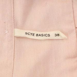 SCYE BASICS ロゴ刺繍 BD シャツ ボタンダウン 長袖 38 ピンク