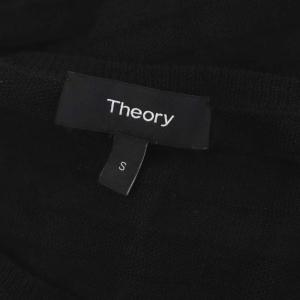 Theory TRINELLA ニット カットソー リネン ボーダー シアー 長袖 オーバーサイズ S 黒 ブラック
