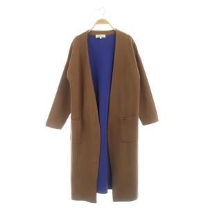 プレーティングロングカーディガン トッパー 38 茶 ブラウン