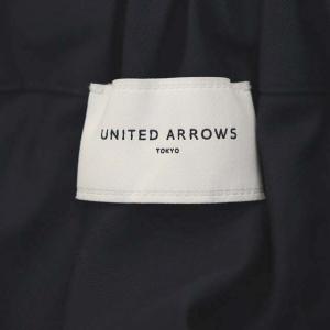 UNITED ARROWS タックフレアスカート ロング 36 紺 ネイビー