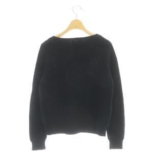 Drawer ニット セーター 長袖 ボトルネック ケーブル編み 1 紺 ネイビー