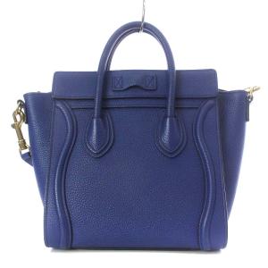 CELINE フィービー ファイロ ラゲージ ナノ ショッパー 2WAY ハンドバッグ ショルダーバッグ ブルー