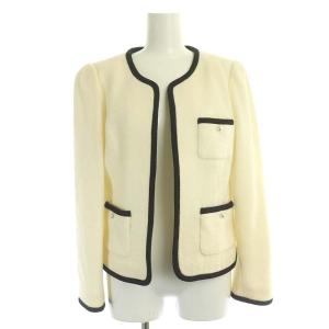 M'S GRACY スーツ セットアップ 上下 ノーカラージャケット スカート Aライン ひざ丈 40 アイボリー