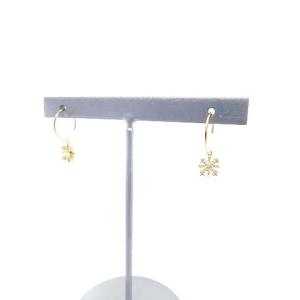 AHKAH 22年製 リュイールプチ ピアス Au750 K18 0.03ct イエローゴールド