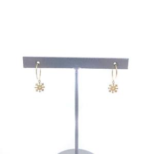 AHKAH 22年製 リュイールプチ ピアス Au750 K18 0.03ct イエローゴールド