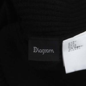 Diagram GRACE CONTINENTAL コスメ刺繍ニットトップ セーター 長袖 Vネック チュール ウール混 アルパカ混 36 黒 ブラック マルチカラー