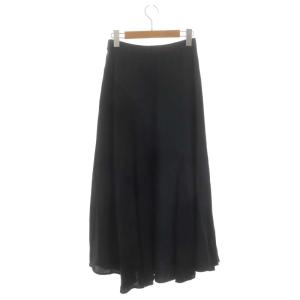 GRACE CONTINENTAL 21AW イレギュラーフレアスカート ロング ツイル 切替 サテン 36 黒 ブラック