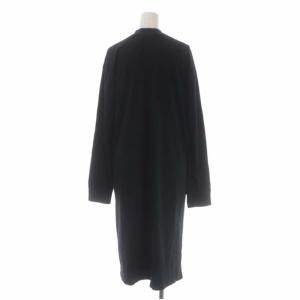 Acne Studios モックネックロゴTシャツワンピース 長袖 ロング バイカラー XS 黒 ブラック 紺 ネイビー