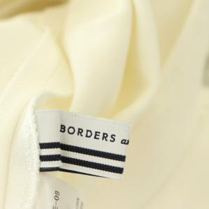 BORDERS at BALCONY COTTON DRESS 半袖 ワンピース ミモレ丈 ロング フレア コットン 36 オフホワイト 黒 ブラック