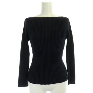 CASHCOTTON SANDORA カシミヤ混 リブニット セーター 長袖 S 紺 ネイビー