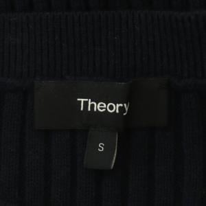 Theory CASHCOTTON SANDORA カシミヤ混 リブニット セーター 長袖 S 紺 ネイビー