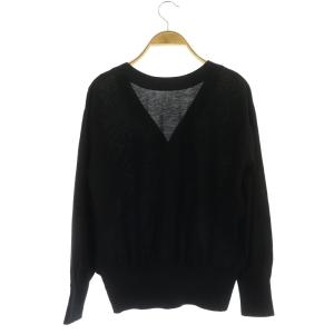 Spick&Span ICECOTTON Vカーディガン ニット 長袖 薄手 コットン F 黒 ブラック