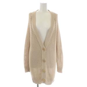 ローゲージニットカーディガン 長袖 36 ベージュ