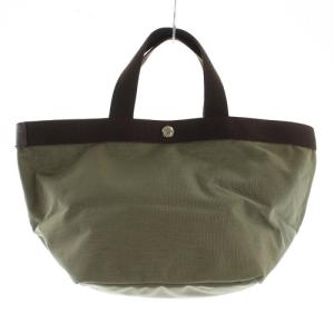 ナイロン 舟型 M トートバッグ ハンドバッグ カーキ 緑 707C 0002