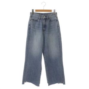 cropped wide denim クロップド ワイド デニム パンツ ジーンズ カットオフ 25 ライトブルー