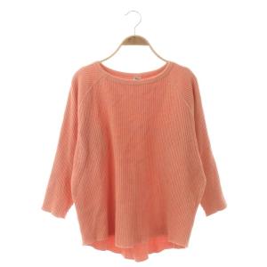 ワッフルカットソー 長袖 XS オレンジ