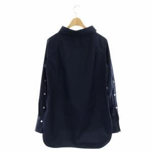 CINOH ロングスリーブブラウス シャツ 長袖 チュニック 前開き 38 紺 ネイビー