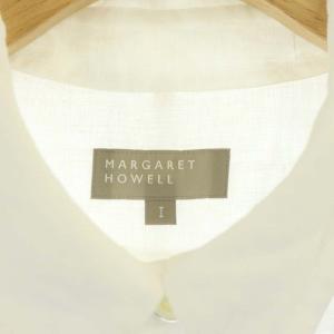 MARGARET HOWELL LINEN VOILE リネン シャツ 七分袖 ステンカラー 1 白 ホワイト