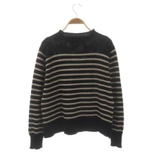MARGARET HOWELL LONG SLEEVE MATELOT ボーダー ニット セーター 長袖 2 黒 ブラック ベージュ