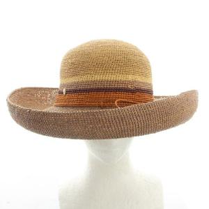 HELEN KAMINSKI 帽子 ラフィアハット配色 茶色 ブラウン