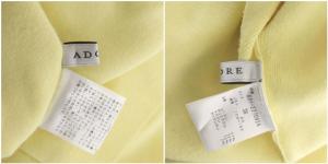 ADORE 22AW ソフトストレッチタック入りボリュームスリーブ ニット セーター 長袖 サイドスリット 38 黄色 イエロー