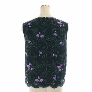 Diagram GRACE CONTINENTAL レース小花刺繍ノースリーブ レース小花刺繍スカート ブラウス タイトスカート ロング 38 深緑 ダークグリーン