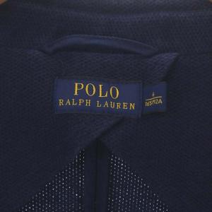 POLO RALPH LAUREN テーラードジャケット 鹿の子 2B 背抜き 6 紺 ネイビー