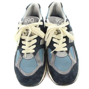 New Balance M990TB2 スニーカー ロゴ 切替 27cm ネイビー