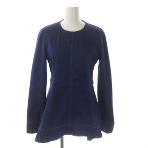 アシンメトリー デニム チュニックトップス カットソー 長袖 40 インディゴ