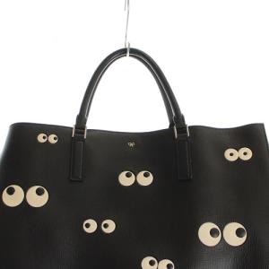 ANYA HINDMARCH Ebury Maxi Nocturnal Eyes Bag トートバッグ ハンドバッグ レザー ブラック
