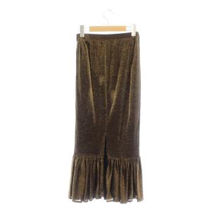 Ameri VINTAGE MERMAIDE GATHER SKIRT スカート ロング マーメイド ティアード ラメ S ゴールド色 黒 ブラック