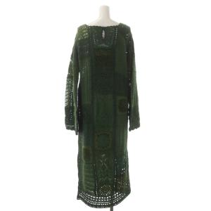 Ameri VINTAGE 21AW COASTER LACE TIGHT DRESS ワンピース ロング ミモレ丈 長袖 インナー付き S 緑 グリーン